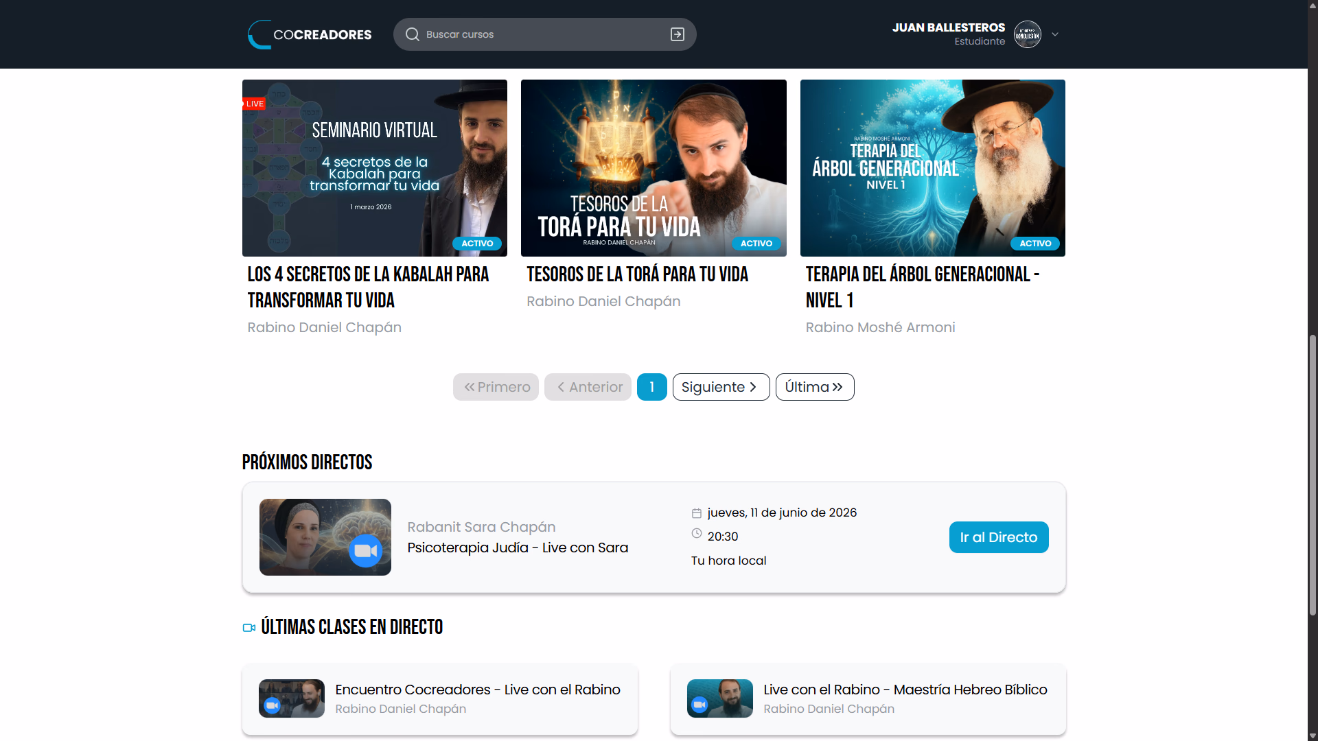 Seminarios y clases en vivo