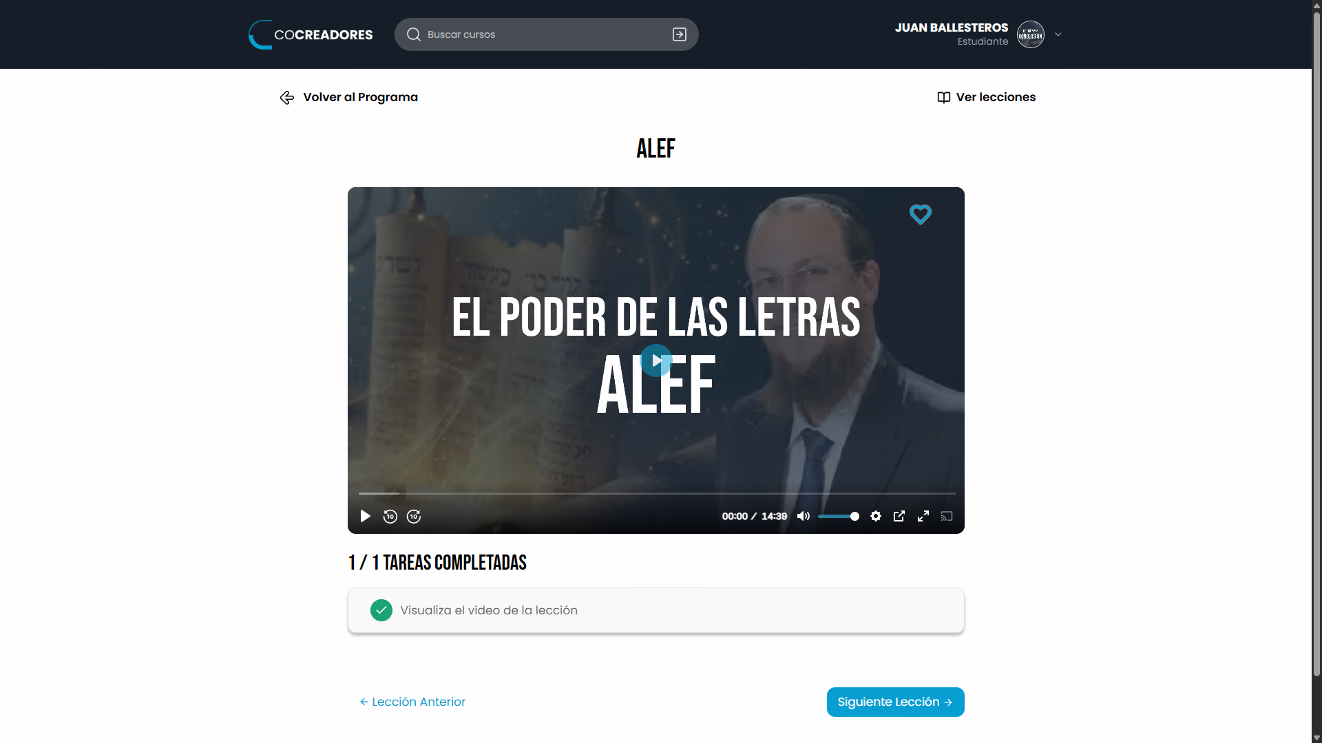 Reproductor de lección